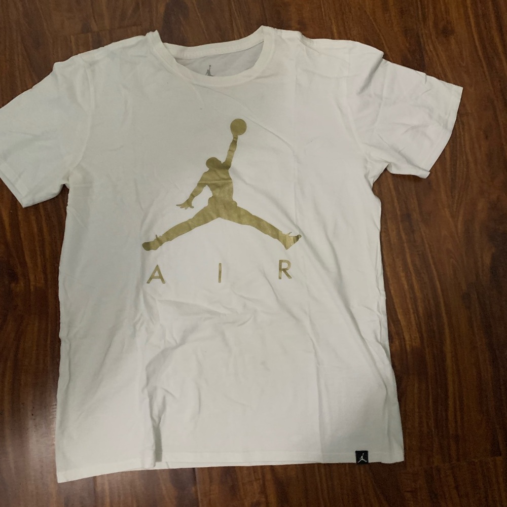 Jordan White and Gold Short Sleeve Tee